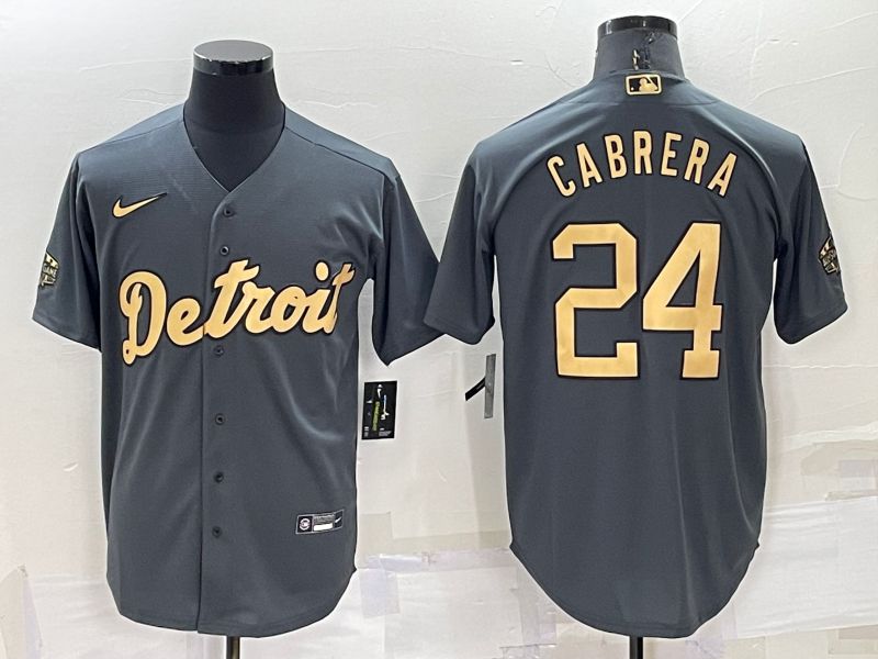 Men Detroit Tigers 24 Cabrera Grey 2022 All Star Nike MLB Jersey